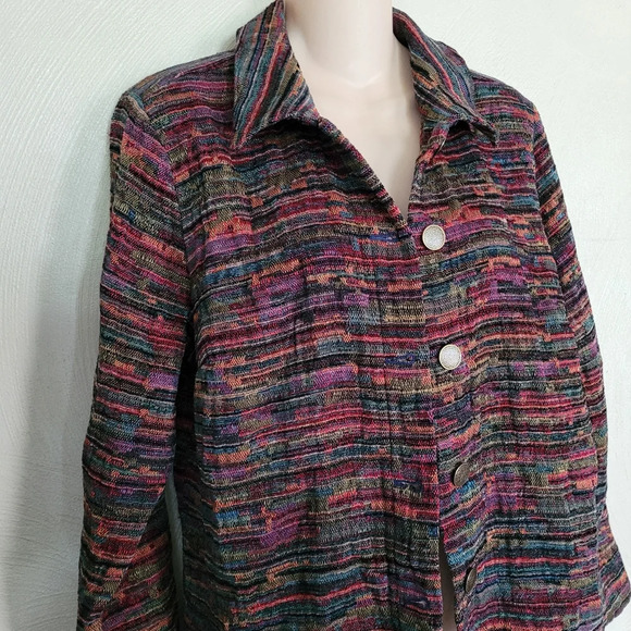 Christopher & Banks Multi-Color Button Front Jacket Size Women's Medium - Picture 4 of 10